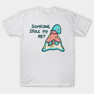 Sad Dino Artist, Someone stole my art, dinosaur T-Shirt